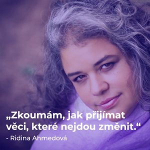 Ridina Ahmedová, koláž (zdroj fotografie: ridina.cz)